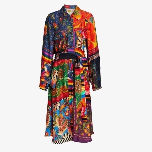 Farm Rio Mixed Scarves Shirtdress - Picture 4 of 12